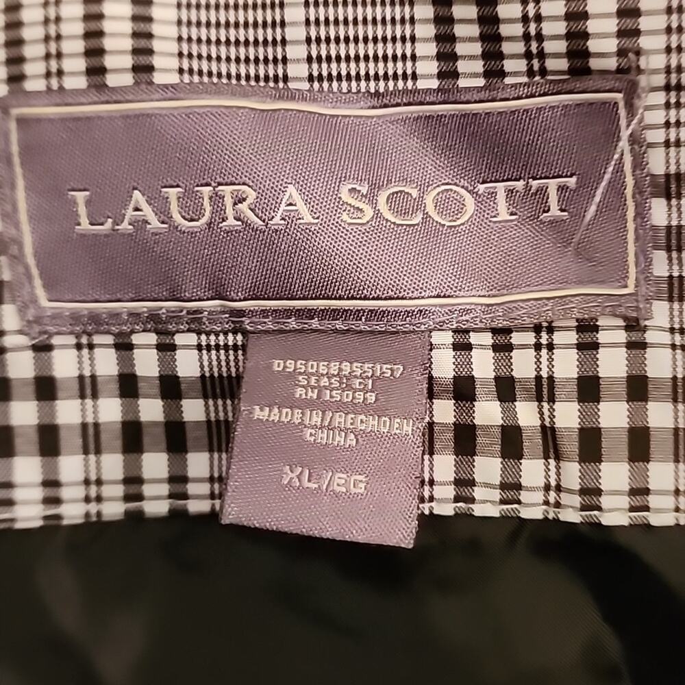 Laura Scott Plaid Trench Coat, XL - Picture 5 of 8
